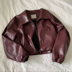 Lucency Burgundy Leather Motorcycle Jacket